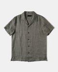 Relaxed Ramie Herringbone Cuban Shirt