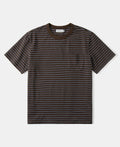 Heavyweight Cotton Striped Pocket T-Shirt - Coffee