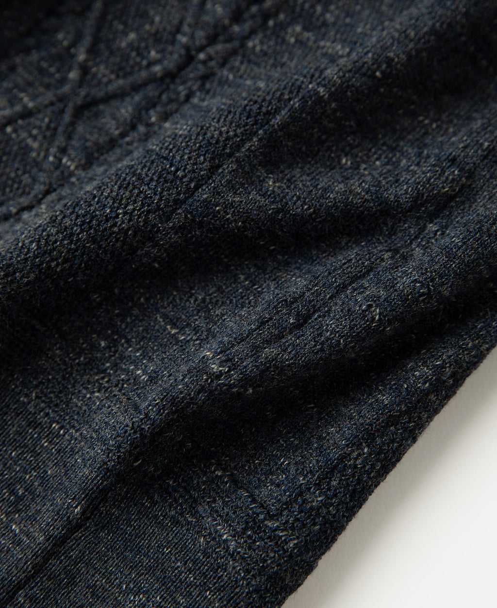 Jacquard Melange Yarn Polo Shirt - Navy