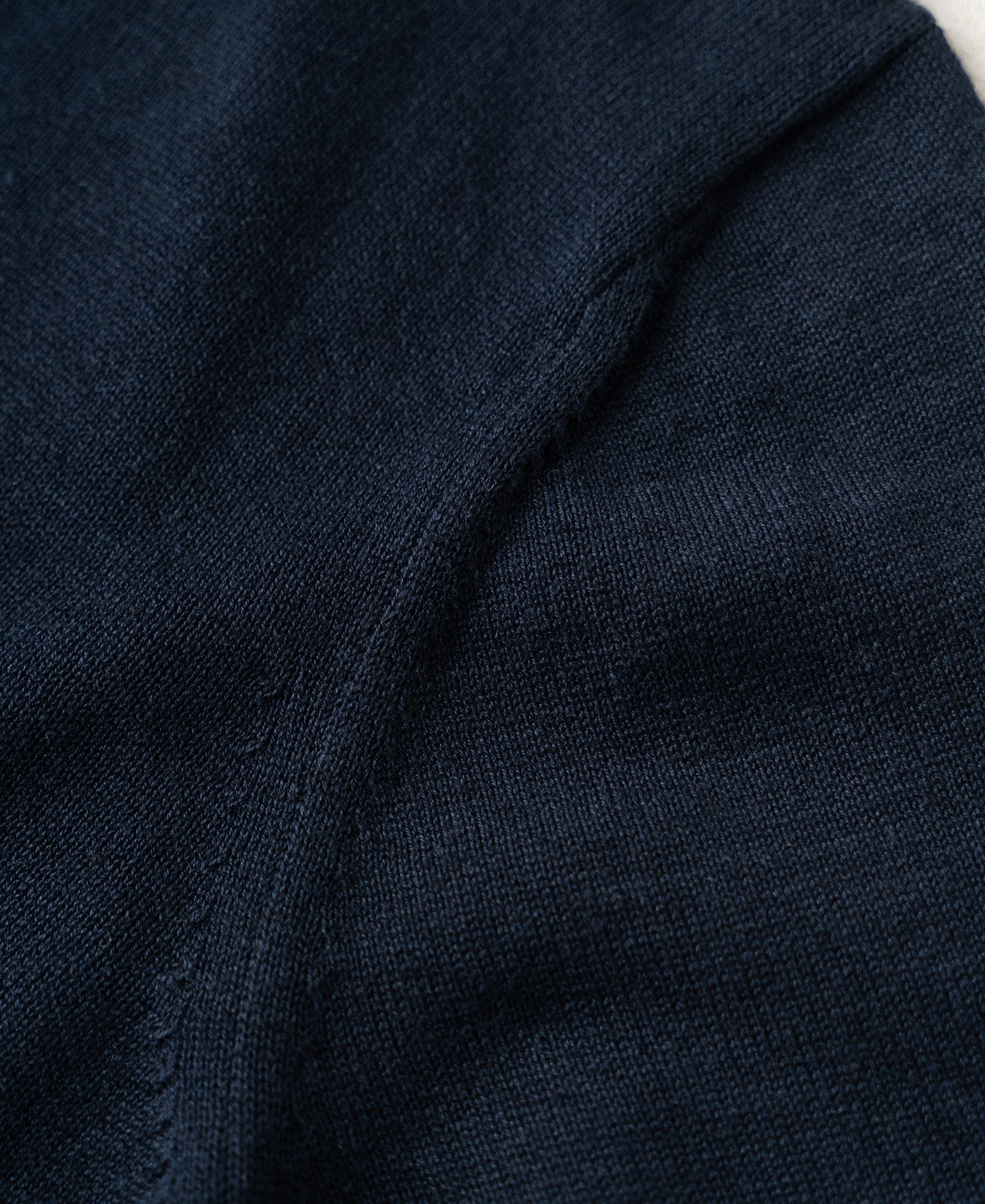 Linen Cotton Blend Knit Johnny Collar Polo - Indigo