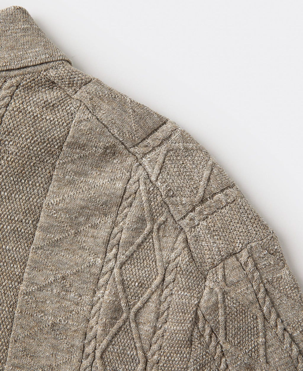 Jacquard Melange Yarn Polo Shirt - Oats