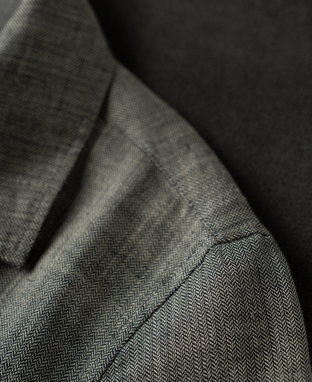 Relaxed Ramie Herringbone Cuban Shirt