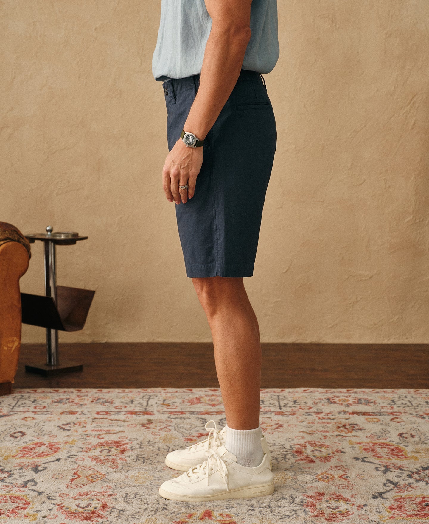 1930s Washed Officer Chino Shorts - Navy