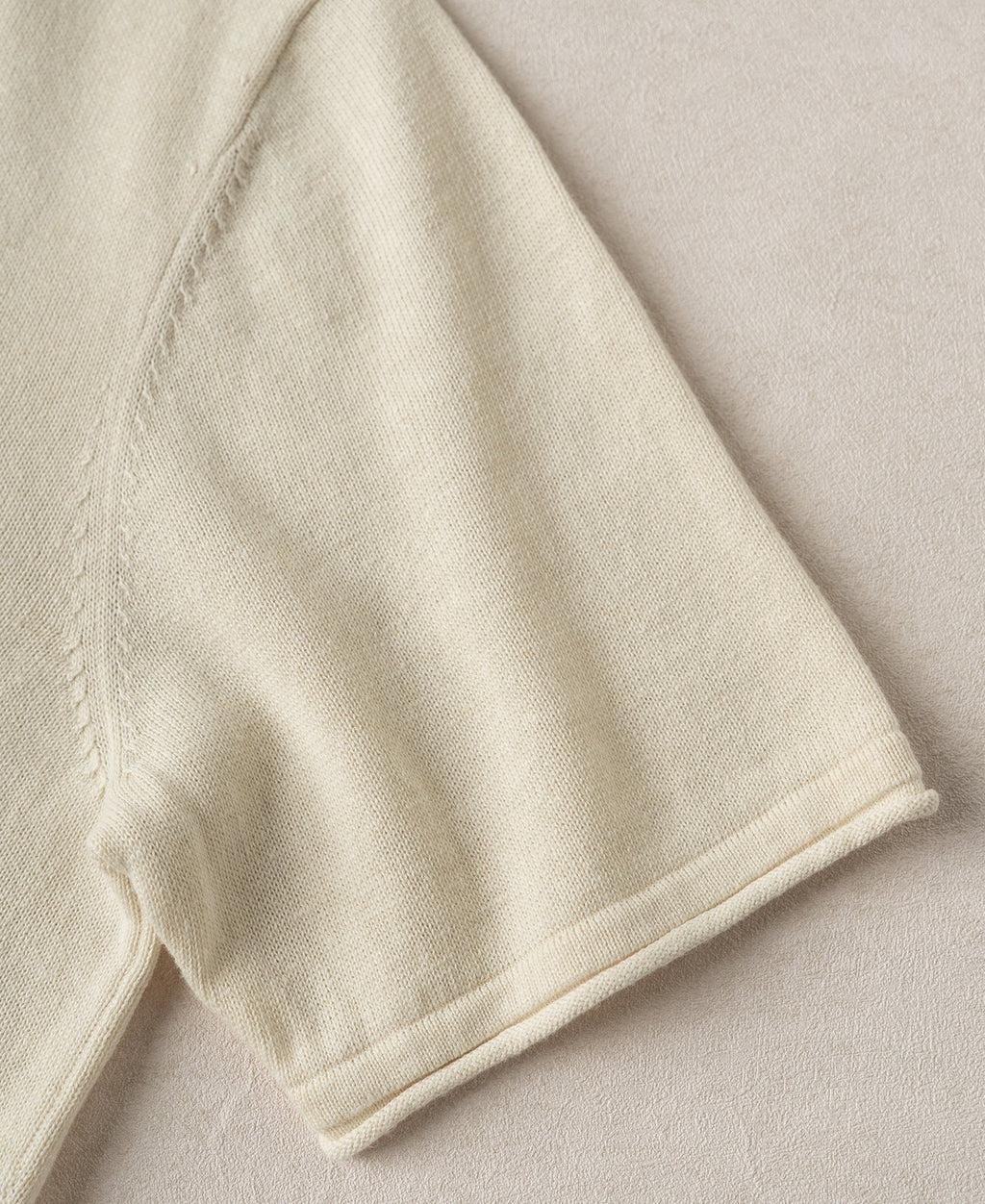 Linen Cotton Blend Knit Henley T-Shirt - Apricot