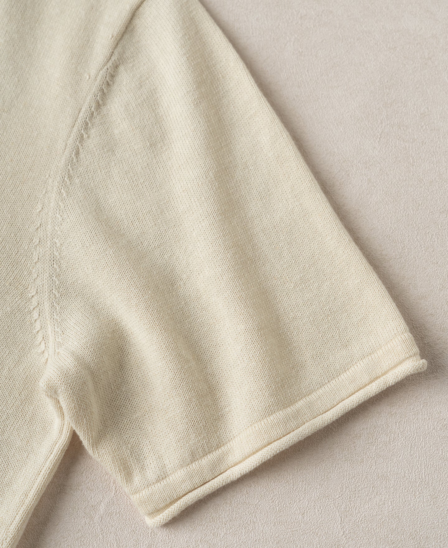 Linen Cotton Blend Knit Henley T-Shirt - Apricot