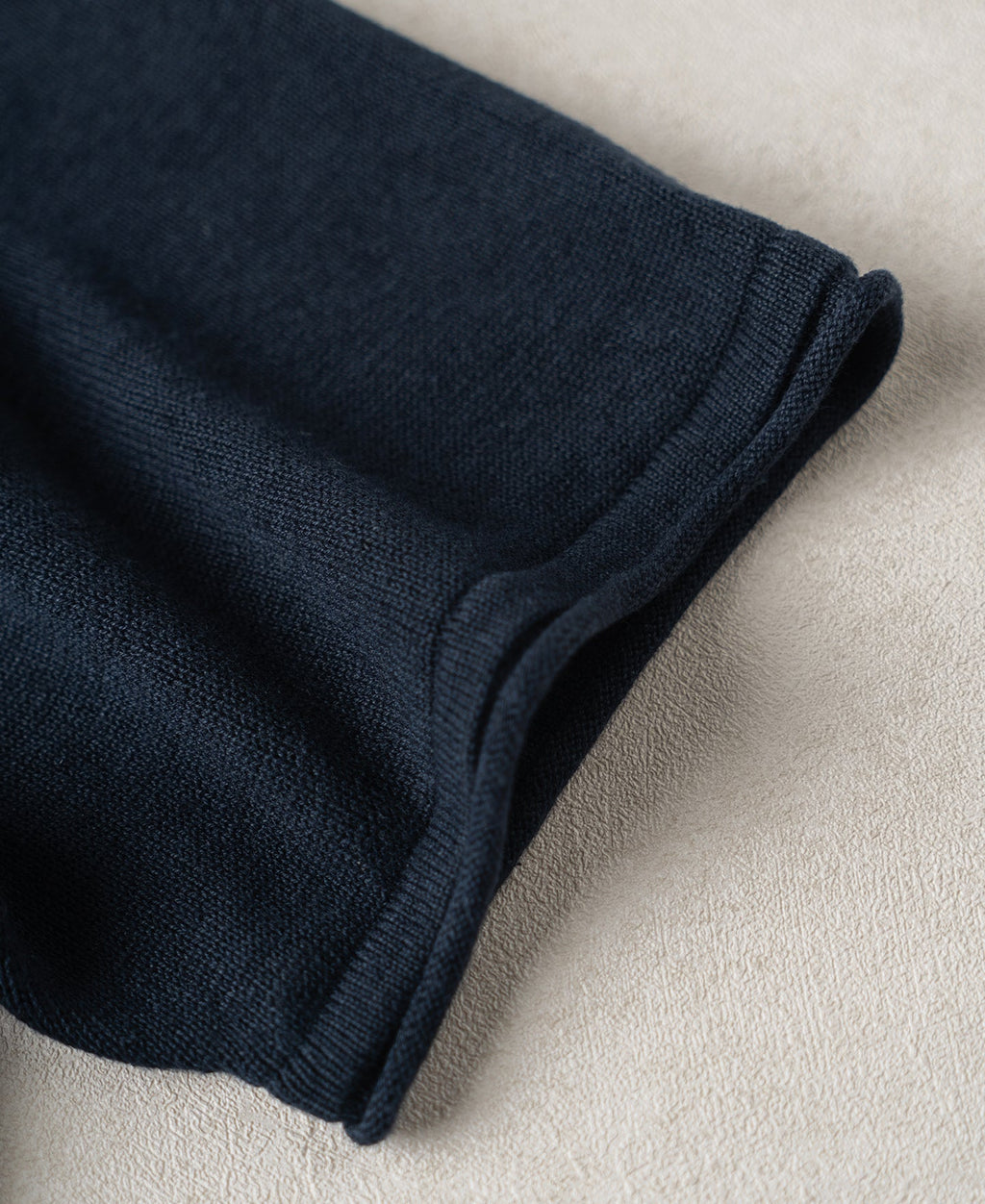 Linen Cotton Blend Knit Henley T-Shirt - Indigo