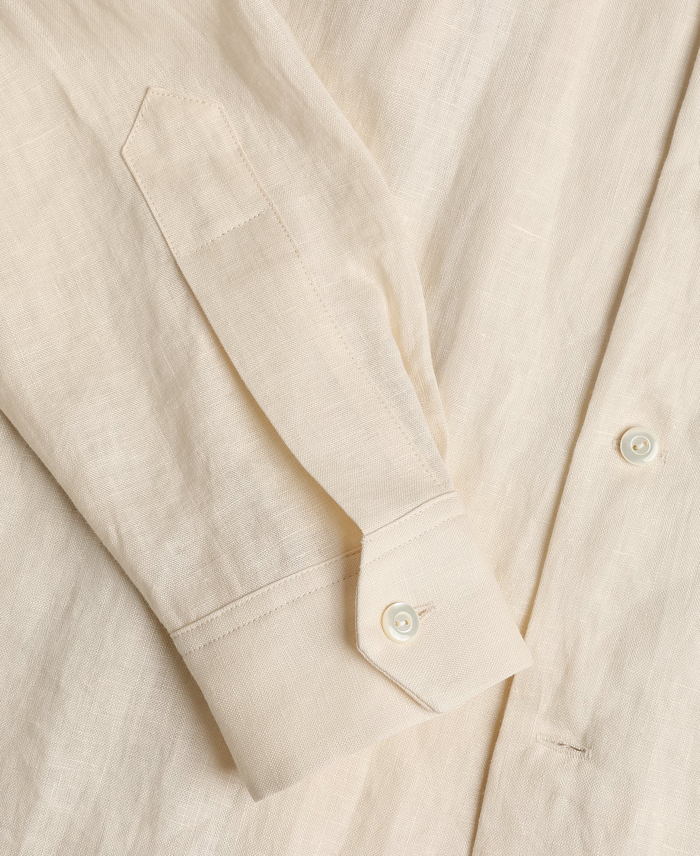 Cuban Collar Linen Shirt - Apricot