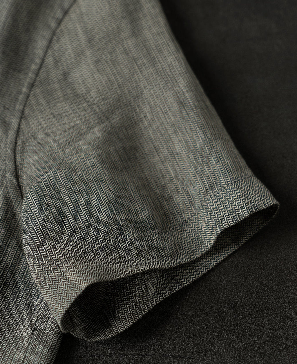 Relaxed Ramie Herringbone Cuban Shirt