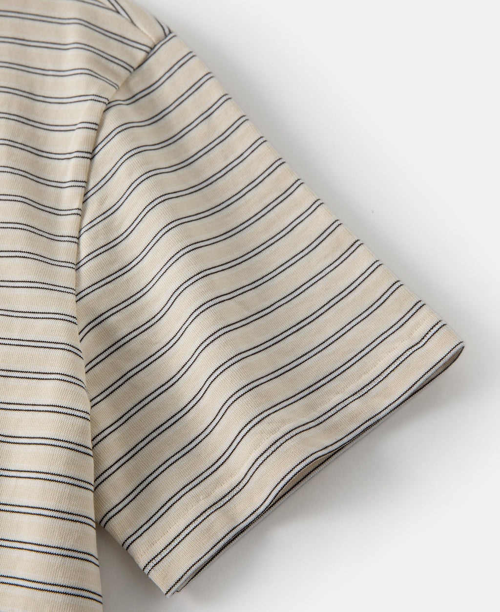 Heavyweight Cotton Striped Pocket T-Shirt - Apricot