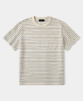 Heavyweight Cotton Striped Pocket T-Shirt - Apricot