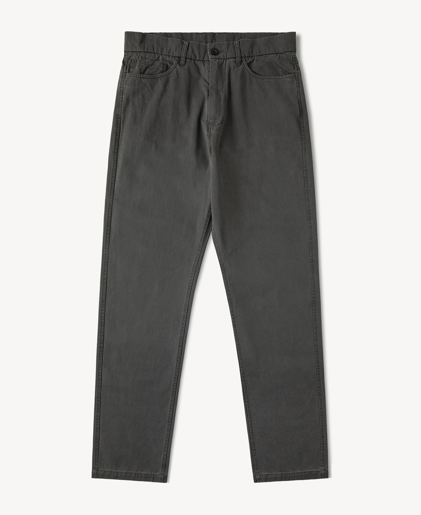Vintage Washed Tapered 5-Pocket Pants - Dark Gray