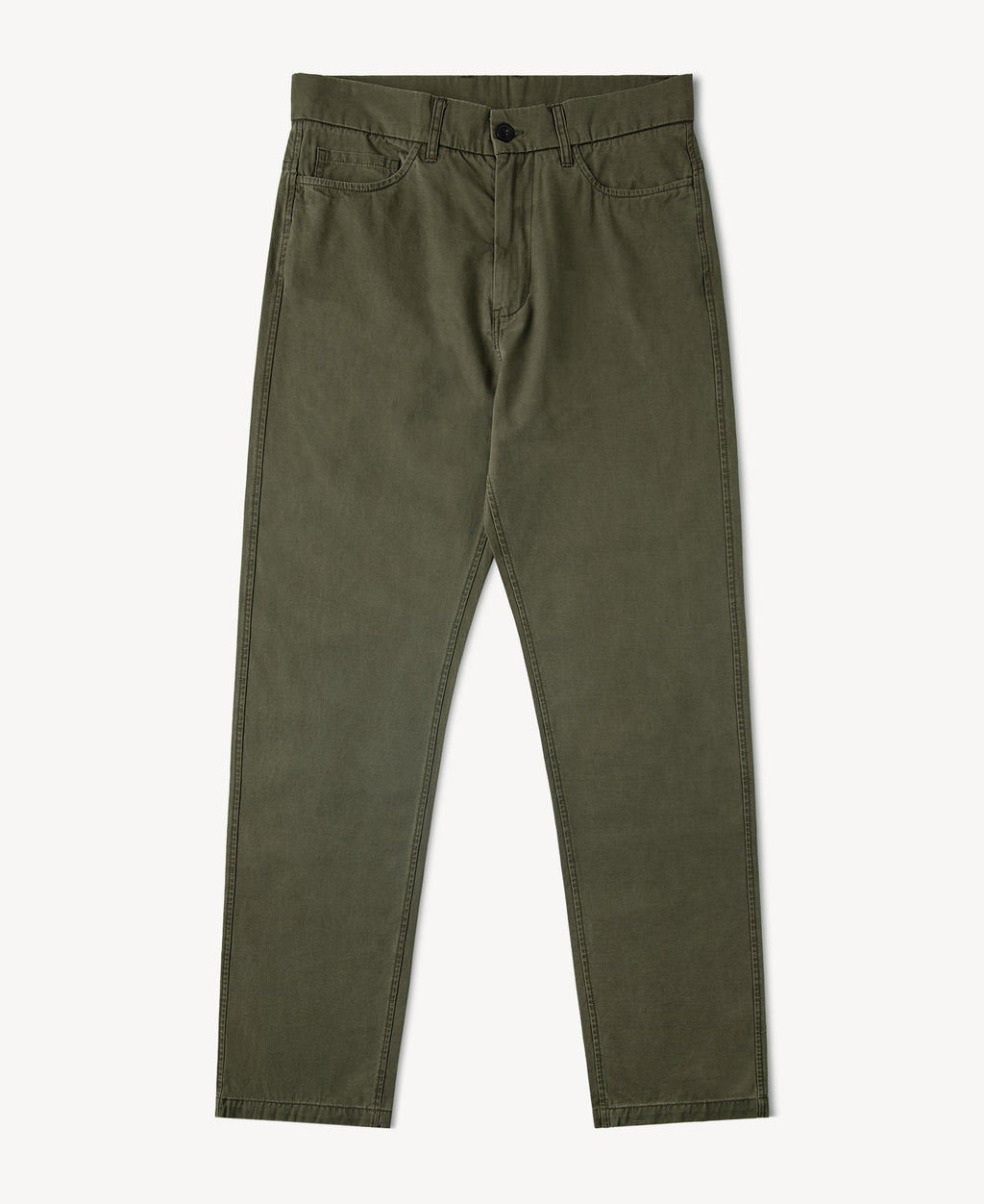 Vintage Washed Tapered 5-Pocket Pants - Olive