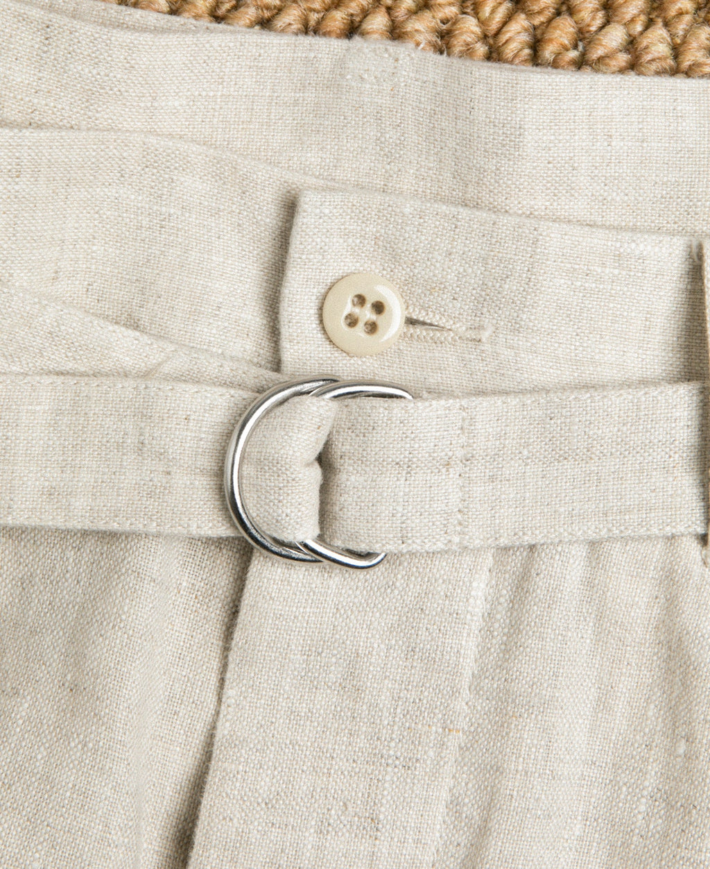 Linen Double Pleated Trousers - Natural