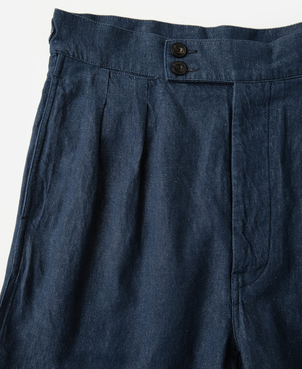 Relaxed Double-Pleated Hemp-Cotton Shorts